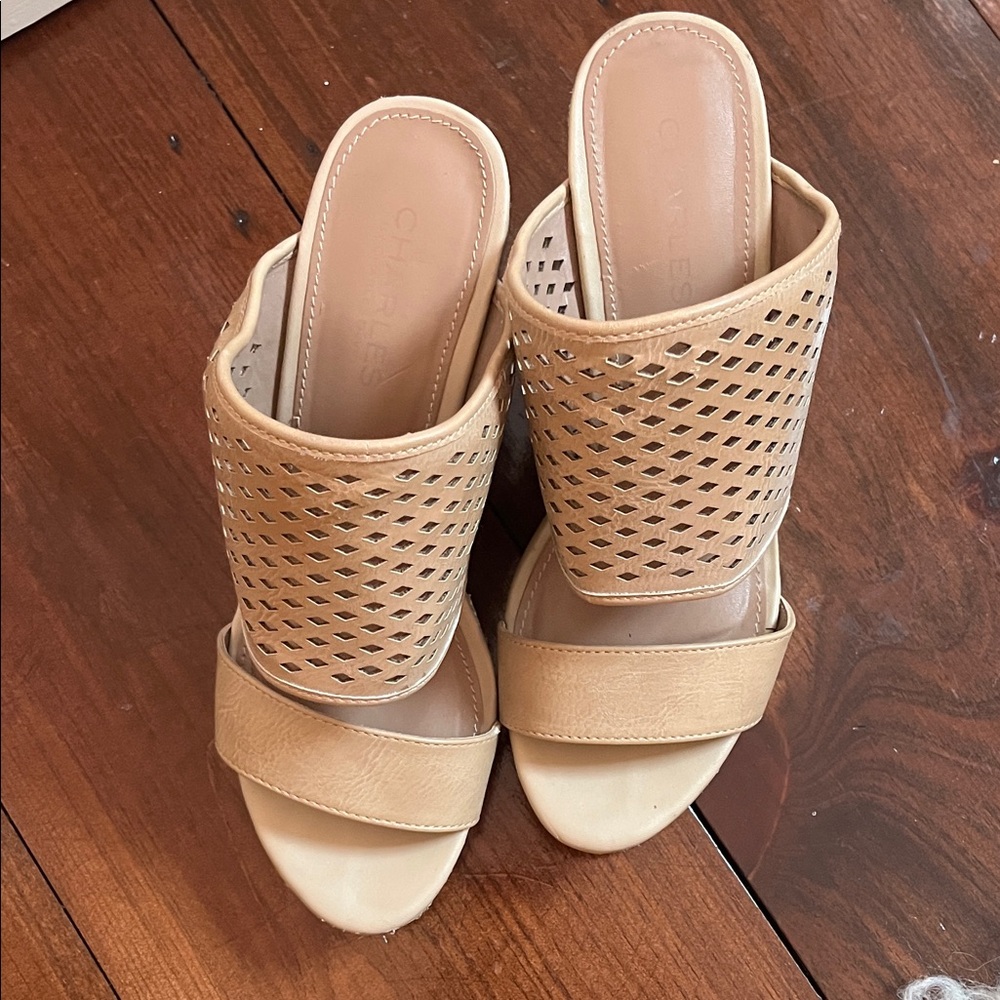 CHARLES by Charles David Tan Wedge Sandals
